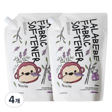 케이맘 랄라베베 유아용 섬유유연제 자작나무향 리필, 4개, 1.3L