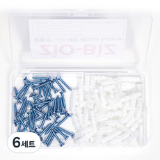 지오비즈 나사못 칼블럭 30mm 50p + 나사 25mm 50p 세트 화이트, 6세트