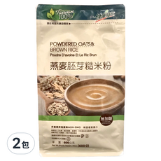 健康時代 燕麥胚芽糙米粉 無糖, 600g, 2包