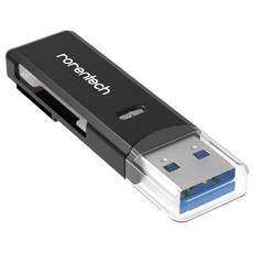 로랜텍 USB 3.0 블랙박스 SD카드 멀티 카드 리더기, 블랙
