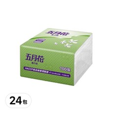 五月花 13吋餐巾紙, White, 100張, 24包
