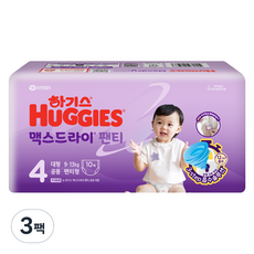 하기스 2024 맥스드라이 팬티형 기저귀 대형(9~13kg) 남여공용, 4단계, 30매