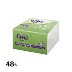五月花 13吋餐巾紙, White, 100張, 48包