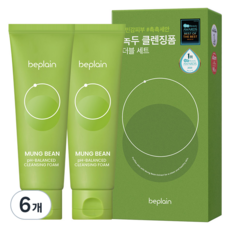 비플레인 녹두 약산성 클렌징폼, 80ml, 6개