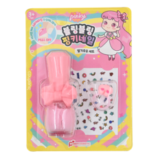 i'm pinky bling bling 兒童指甲油套裝組, 草莓牛奶款式, 一撕即掉, 草莓牛奶, 1組
