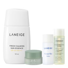 라네즈 프레시 카밍 선에센스 SPF50+ PA++++ 50ml + 아모레퍼시픽 기초케어 3종, 1세트