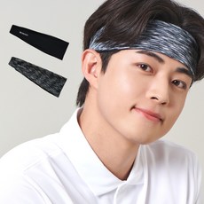 리레디 엑티브 스포츠 헤어밴드 2p, 블랙 + 스톤블렌드, 1개