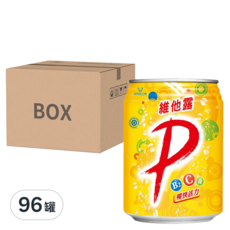 維他露P 汽水，含維他命B2、維他命C和鈣，健康營養，清爽解渴, 250ml, 96罐