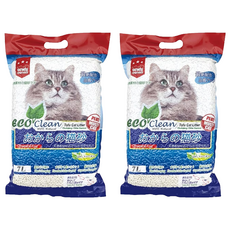 ECO Clean 豆腐貓砂, 天然豆渣多倍纖維, 快速吸收, 吸水力強, 7L, 原味清香, 原味, 2袋