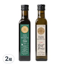 THE VILLAGE PRESS 頂級冷壓初黃金酪梨油+原味橄欖油 Set, 250ml, 冷壓, 2組