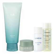 한율 산들박하 트러블 폼 + 아모레퍼시픽 기초케어 3종, 1세트