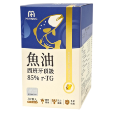 MIHONG 米鴻生醫 西班牙頂級魚油 85% r-TG 30顆入, 30顆, 700mg, 1盒