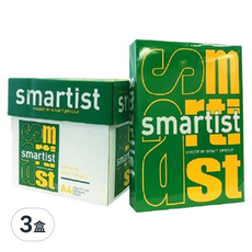 Double A Smartist 影印紙, 2500張/箱, 70g/m², 100um厚, A4, 15包