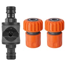 GILGRI 軟管中間閥門藍色連接器+一觸式轉接器 19~23mm 2入組, 1套, 混色