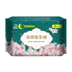 淨新科技 涼感衛生棉, 夜用加長型36cm, 6片, 10包