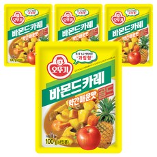 오뚜기 바몬드 카레 골드 약간매운맛 과립형, 100g, 4개