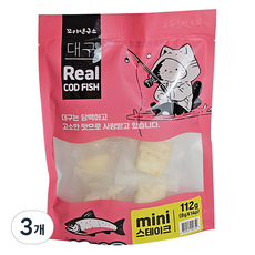 꼬리연구소 고양이 리얼 스테이크 순살 간식 미니 14p, 112g, 3개, 대구맛