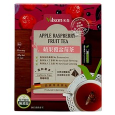 Vilson 米森 蘋果覆盆莓茶, 無咖啡因, 三角立體茶包, 德國原裝進口, 4g, 8包, 1盒