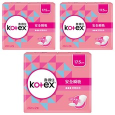 Kotex 靠得住 安全瞬吸護墊 無香, 17.5cm, 52片, 3組
