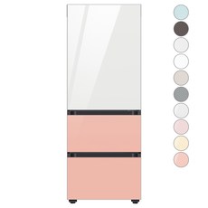[색상선택형] 삼성전자 비스포크 김치플러스 3도어 키친핏 냉장고 313L 방문설치, 글램 피치,