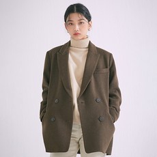 미쏘 여성용 오버핏 더블 미디자켓