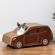 딩동펫 고양이 스크래쳐 하우스 자동차, 혼합 색상, 1개