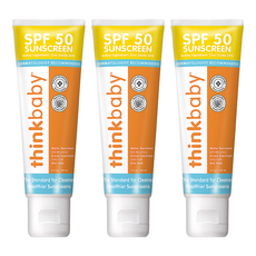 thinkbaby 新寶貝 純物理防曬霜 幼兒款, SPF 50 廣譜UVA/UVB 防水 (80 分鐘) 無BPA 89ml, 3條