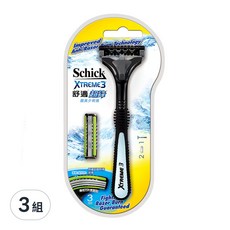 Schick 舒適牌 超鋒3刮鬍刀, 彈性3刀片 蘆薈及維他命E潤滑條 舒緩刮鬍刺激, 3組