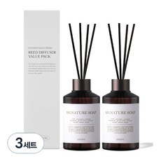에이센트 네이처 실속형 디퓨저 200ml x 2p + 섬유스틱 10p, 시그니처솝, 3세트
