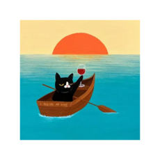 西格傢飾 療癒多巴胺趣味貓咪無框畫, 40x40x2.6cm, 松木, 油畫布, 鐵製掛勾, 40 x 40cm, 我的決定