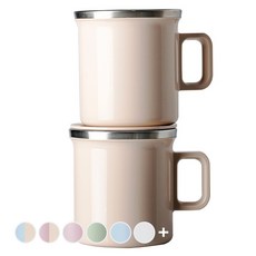 JVR 모노 스텐머그컵 360ml 2p 세트, BEIGE, 1세트 베이지, 1세트