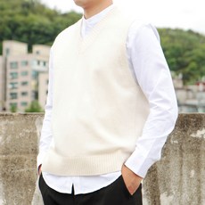 울 브이넥 니트 조끼