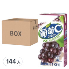 黑松 葡萄C 葡萄果汁飲料 300ml x 24入, 還原果汁10%, 含維生素C, 144入