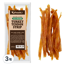 프레스키 강아지 터키츄 듀오프로틴 간식 스트립, 혼합맛(칠면조힘줄/닭고기), 85g, 3개