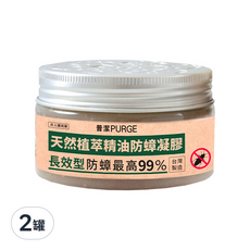 PURGE 普潔 植萃精油防蟑凝膠, 長效型, 防蟑最高99%, 台灣製造, 100g, 2罐
