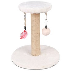 DING DONG PET 2合1雙層圓形貓抓柱, 白色的, 1個