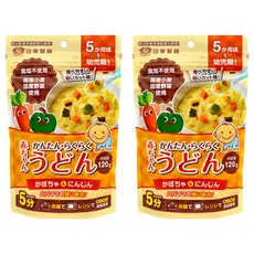 田靡製麵 寶寶烏龍麵 南瓜胡蘿蔔 120g*2包, 嬰幼兒副食品，日本產無鹽寶寶麵，營養美味，快速烹煮