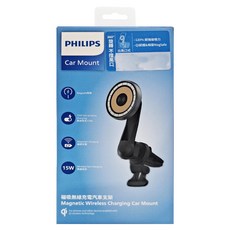 PHILIPS 飛利浦 磁吸無線車用快充手機架組 DLK3539Q, 黑色, 1組