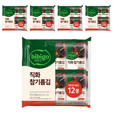 비비고 직화 참기름김, 54g, 5개 4.5g, 60개