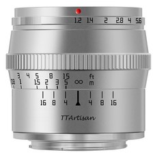 TTArtisan 50mm F1.2 소니 E마운트 APS C 렌즈, 실버