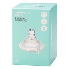 mammyshop 媽咪小站 母感體驗2.5 防脹氣奶瓶用奶嘴 寬大口徑 十字孔, 6個月以上, L, 3入, 1盒