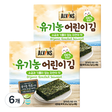 엘빈즈 유기농 어린이김 10p, 자연의 맛, 15g, 6개