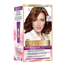 L'OREAL PARiS 巴黎萊雅 優媚霜三重護髮雙管染髮霜，局部白髮適用 一盒多次使用, 5.35 淺暖栗棕, 1盒