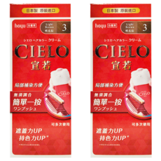 CIELO 宣若 EX 染髮霜 簡單一按 白髮專用, 明亮棕, 2盒