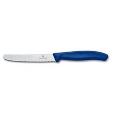 VICTORINOX 瑞士維氏 Swiss Classic 經典番茄刀 藍色 鋸齒刀刃 輕巧好用, 1支