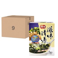 真好家 柴魚海帶嫩芽湯 9包入, 即食沖泡湯品, 海帶嫩芽湯, 9包, 4.5g