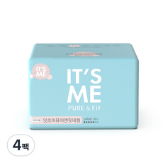 잇츠미 퓨어앤핏 생리대, 대형, 10개입, 4개