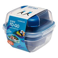 LocknLock 樂扣樂扣 To-Go系列雙層沙拉餐盒 HSM8440TL 950ml, 藍色, 1組