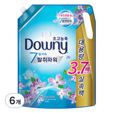 다우니 탈취파워 레몬그라스와 라일락 초고농축 섬유유연제 리필, 2.6L, 6개