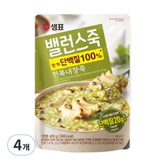 샘표 밸런스죽 전복내장죽, 420g, 4개